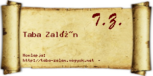 Taba Zalán névjegykártya